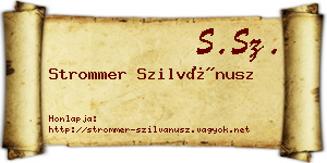 Strommer Szilvánusz névjegykártya